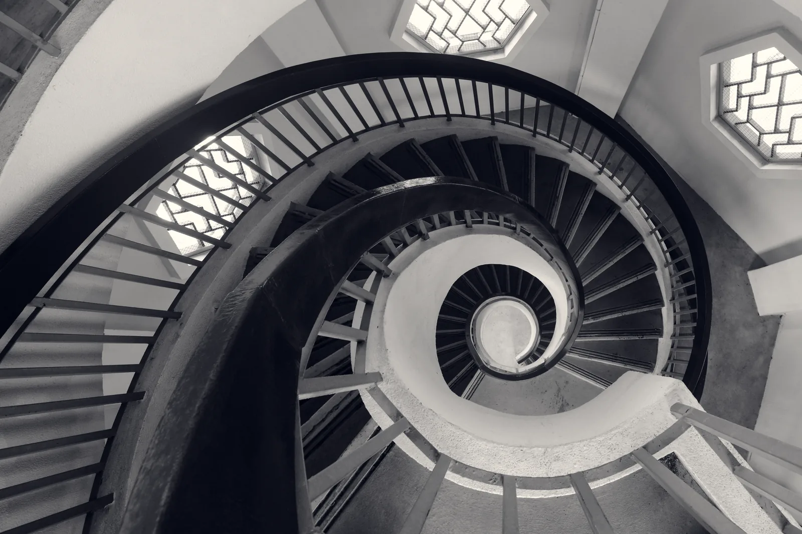 Wendeltreppe, von oben gesehen
